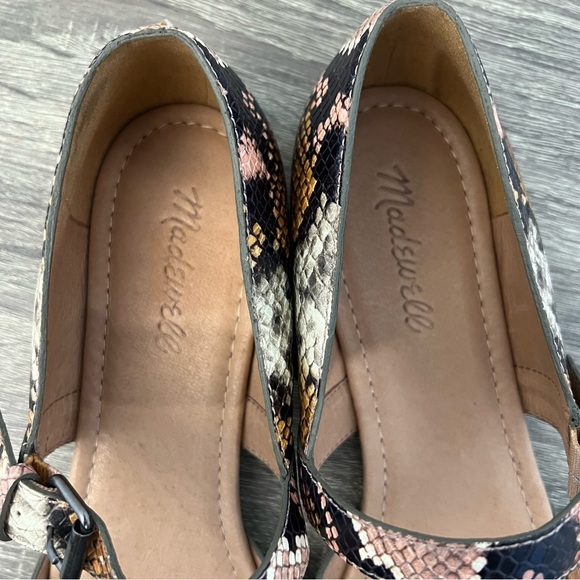 Madewell NWOT The Alina Mary-Jane Flat in Snake Embossed Leather- Size 9 - Picture 14 of 15